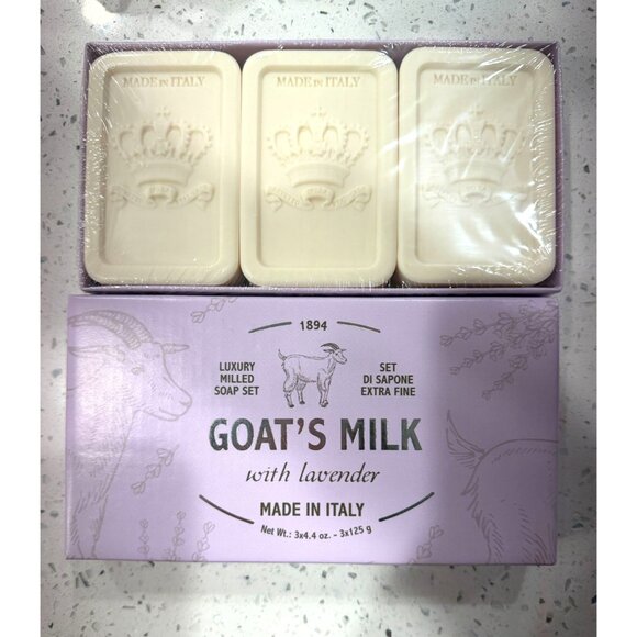 Saponerie Mario Fissi Other - Goats Milk Soap with Lavender Made In Italy Set of 3x 4.4 oz 0% Preservatives